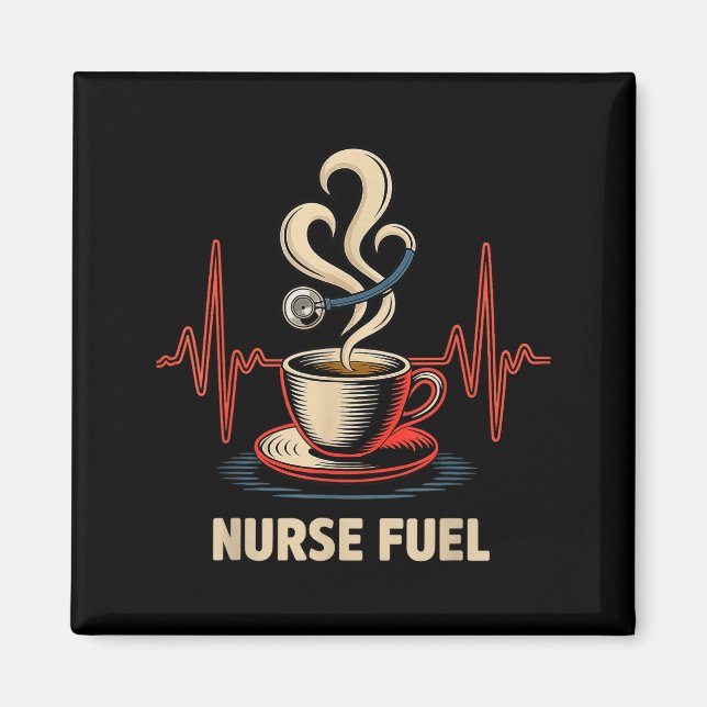 Imã Funny Coffee Nurse Ekg Nurses Energy Caffeine Love (Frente)