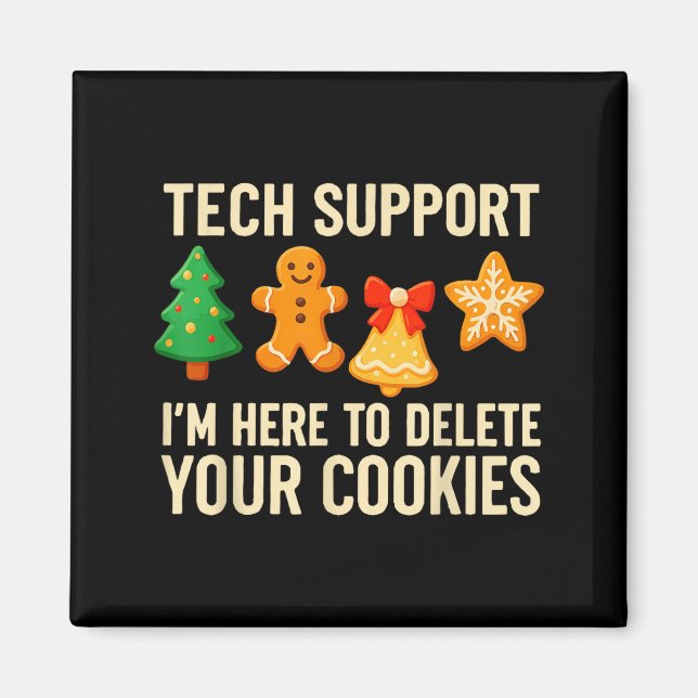 Imã Funny Cookies Christmas Gingerbread Tech Suprt Men (Frente)