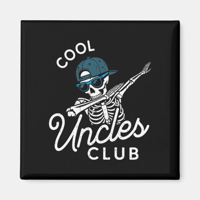 Imã Funny Cool Uncles Club Shirt Funny Skeleton Uncle  (Frente)