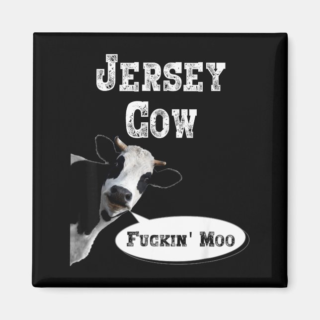 Imã Funny Cow Shirt New Jersey Cow Lover Farm Animal R (Frente)