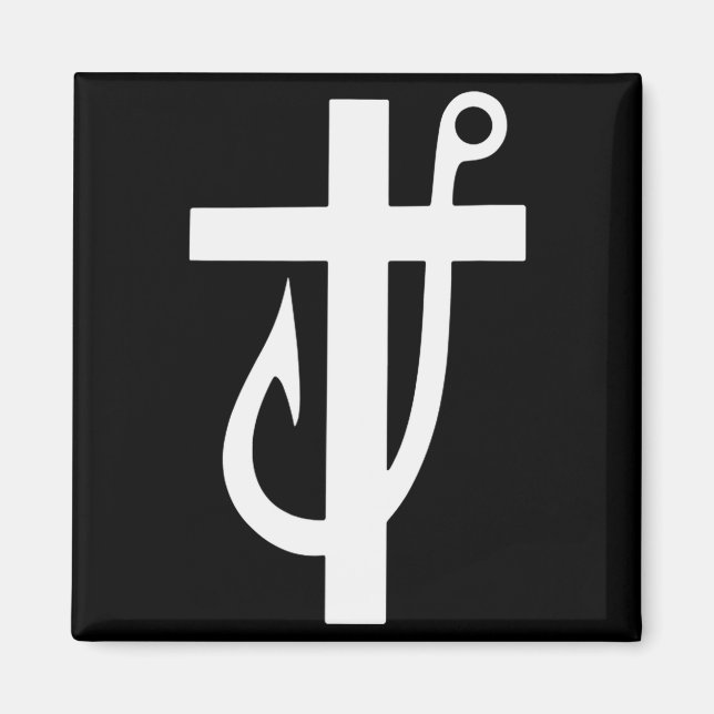 Imã Funny Cross Christian - Jesus Made Me A Fisherman  (Frente)