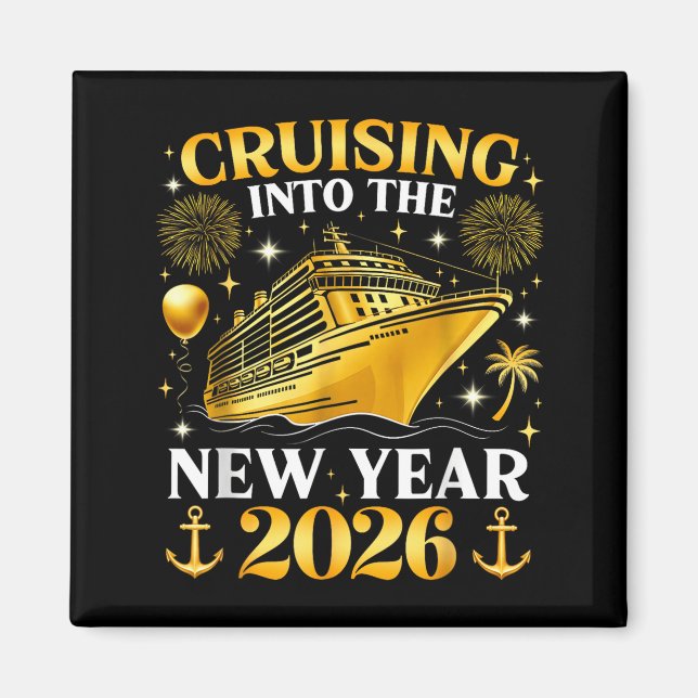 Imã Funny Cruising Into 2026 New Year Matching Family  (Frente)