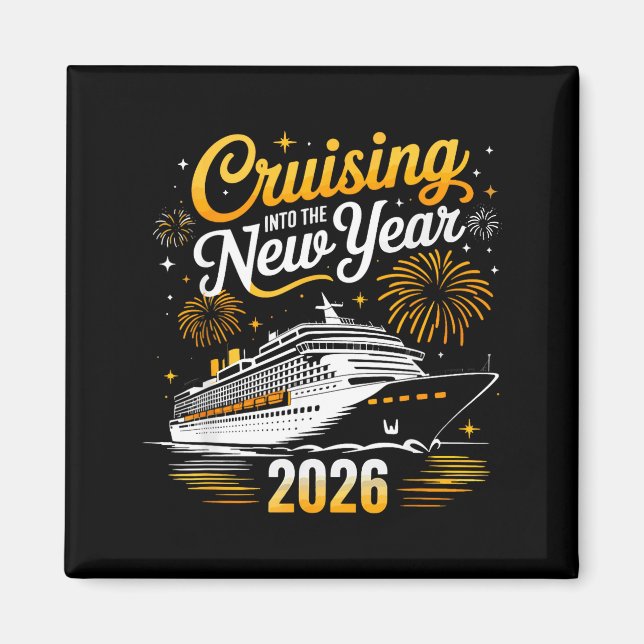 Imã Funny Cruising Into 2026 New Year Matching Family  (Frente)