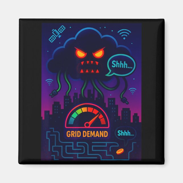 Imã Funny Crypto Energy Environmental Satire Gift  (Frente)