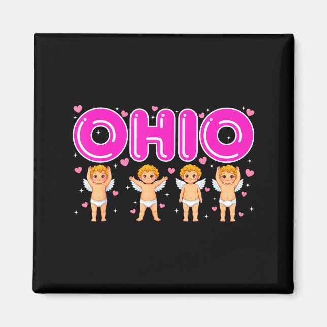 Imã Funny Cud Ohio Midwestern Party O-h-i-o In Valenti (Frente)