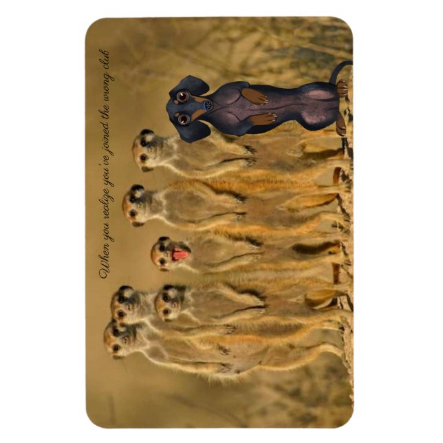 Ímã Funny Dachshund Meerkat Magnet (Vertical)