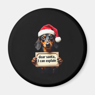 Imã Funny Dachshund Natal Querido Papai Noel Posso Exp