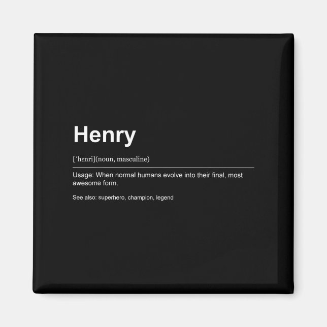 Imã Funny Definition Quote For The Name Henry _  (Frente)