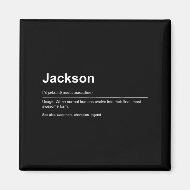 Imã Funny Definition Quote For The Name Jackson _  (Frente)
