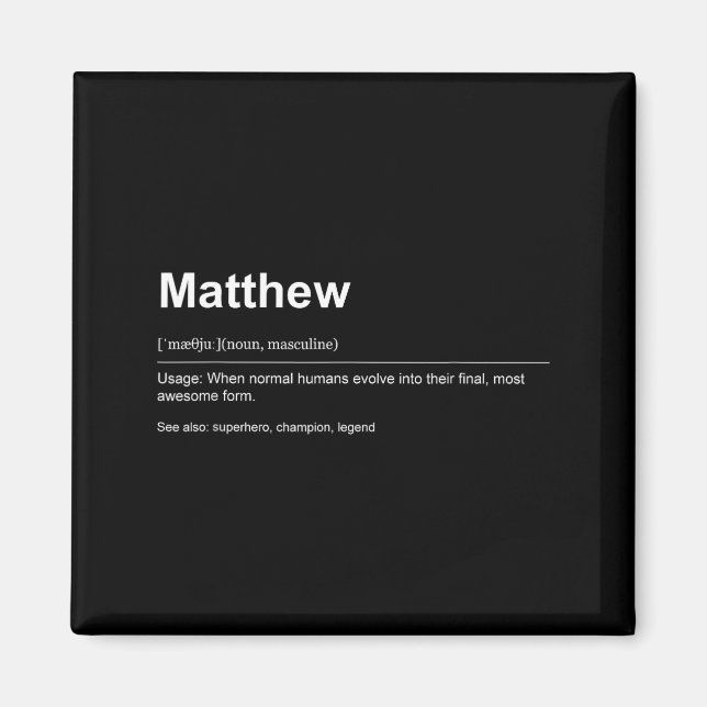 Imã Funny Definition Quote For The Name Matthew _  (Frente)