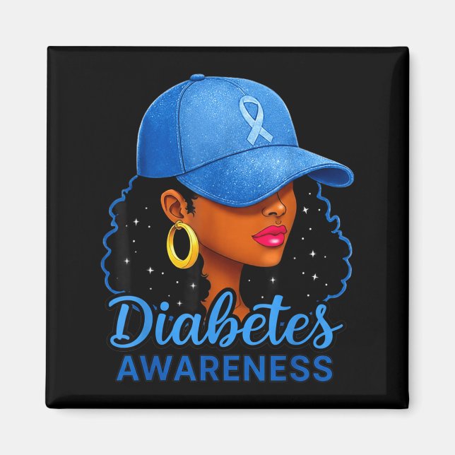 Imã Funny Diabetes Awareness Month Black Women  (Frente)