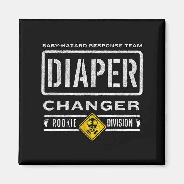 Imã Funny Diaper Changer Duty - Expecting Baby New Dad (Frente)