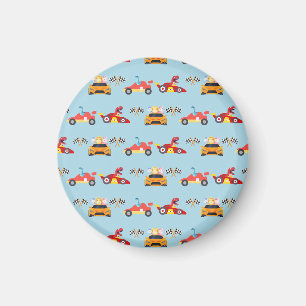 Imã Funny Dinosaur, aniversário de criança de carro de