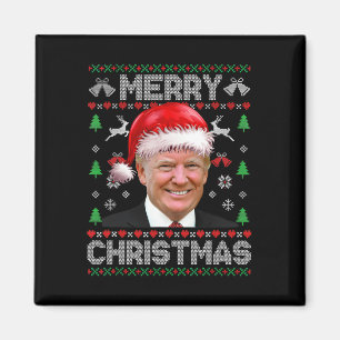 Imã Funny Donald Trump Feliz Família de Natal Feia
