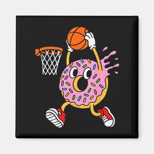 Imã Funny Donut Dunking Basketball Doughnut Food Champ (Frente)