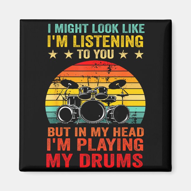 Imã Funny Drummer Men Women Drumline Drumming Musical  (Frente)