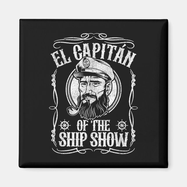 Imã Funny El Capitan Of The Ship Show Boating Pontoon  (Frente)