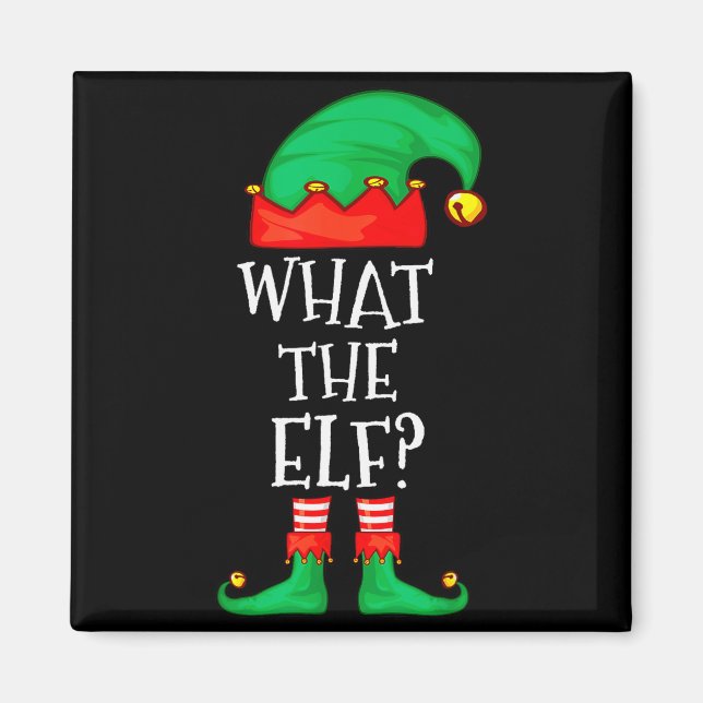 Imã Funny Elf Family Christmas What The Elf Sweater Me (Frente)
