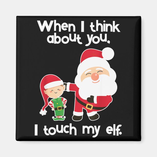 Imã Funny Elf Inappropriate Adult Humor Christmas Gift (Frente)