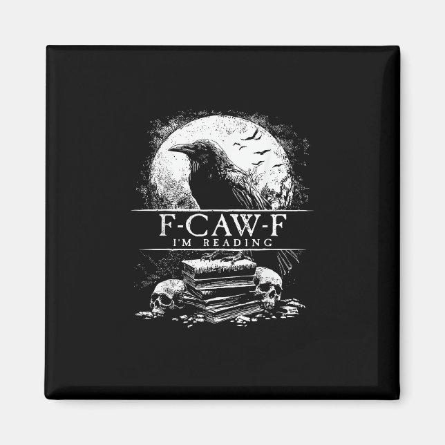 Imã Funny F-Caw-F Books Skulls Gothic (Frente)