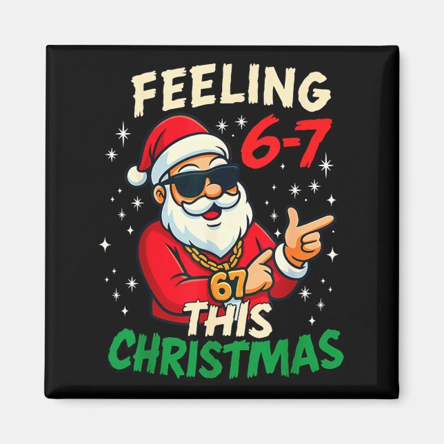Imã Funny Feeling 67 This Christmas Six Seven Meme Kid (Frente)