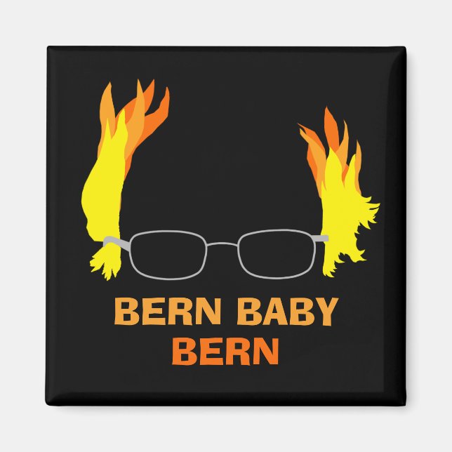 Imã Funny Fiery Hair Bern Baby Bern Bernie Sanders (Frente)
