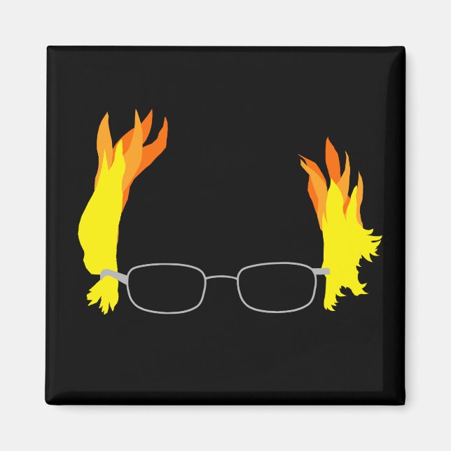 Imã Funny Fiery Hair Bernie Sanders (Frente)