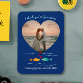 Ímã Funny Fish Pun Custom Photo Valentine's Day