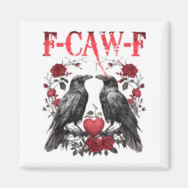 Imã Funny Floral Heart Raven F-caw-f Anti Valentin's D (Frente)