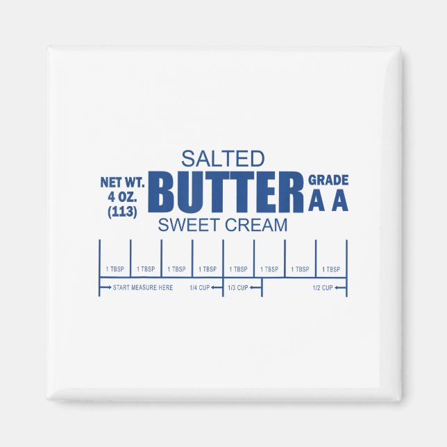 Imã Funny Foodie Baker Baking Salted Butter  (Frente)
