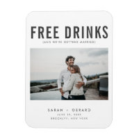 Funny Free Drinks Photo Wedding Save the Date