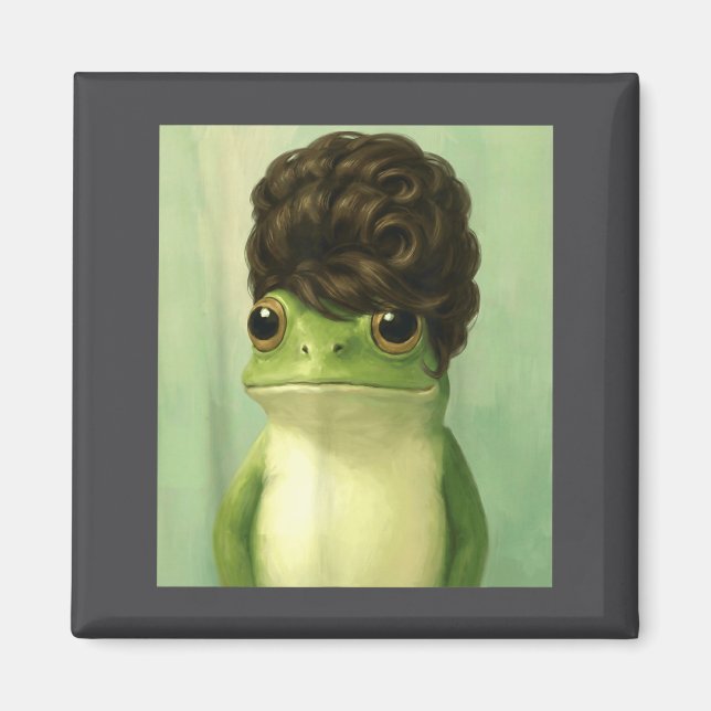 Imã Funny Frog Beehive Bob Haircut Meme  (Frente)