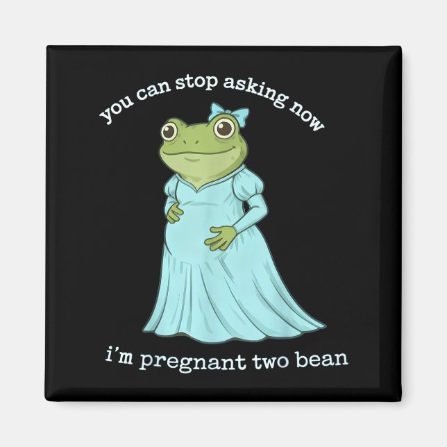 Imã Funny Frog Pregnancy Announcement Medieval Pregnan (Frente)
