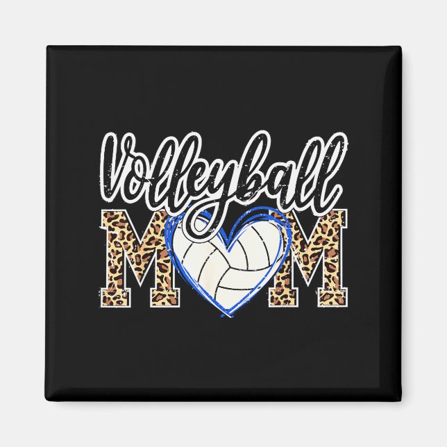 Imã Funny Game Women Volleyball Leopard Ball Mom Mothe (Frente)