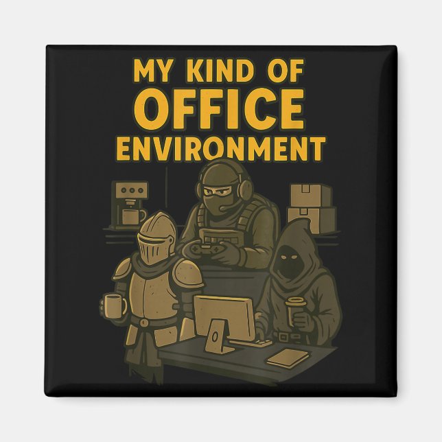 Imã Funny Gamer Office Work Sarcasm Gamer Nerd Office  (Frente)