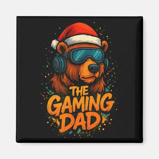 Imã Funny Gaming Dad Christmas Outfit Gamer Gift  (Frente)