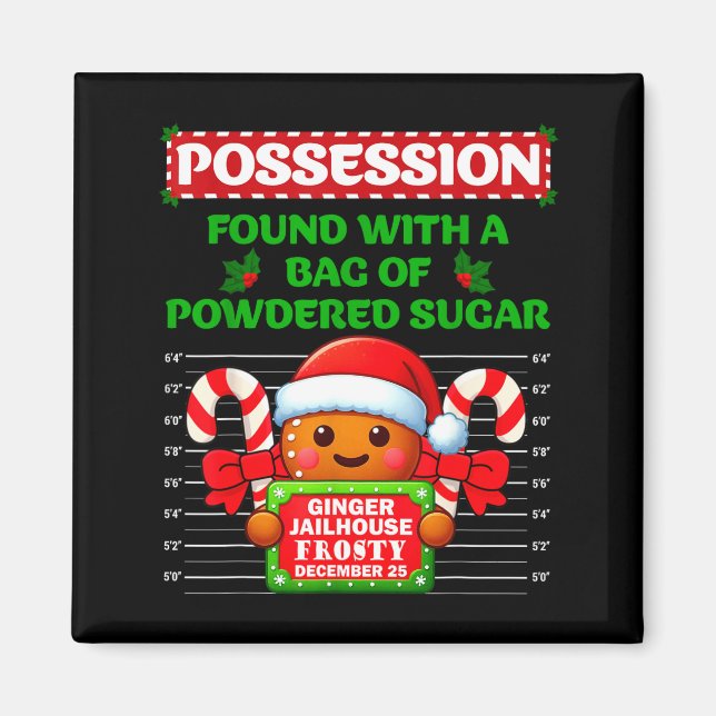 Imã Funny Gingerbread Inmate Christmas Matching Family (Frente)