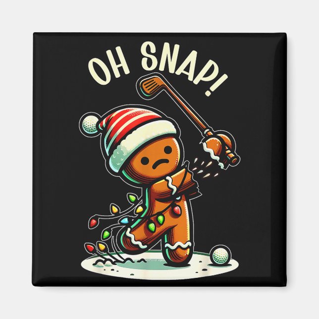 Imã Funny Gingerbread Man Pajamas &amp; Pjs Xmas Holid (Frente)