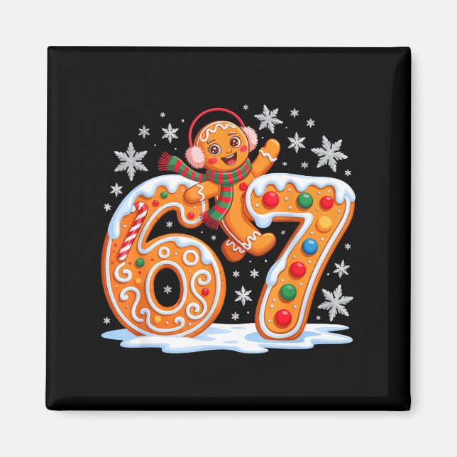 Imã Funny Gingerbread Six Seven 67 Ice Cream Drip Chri (Frente)