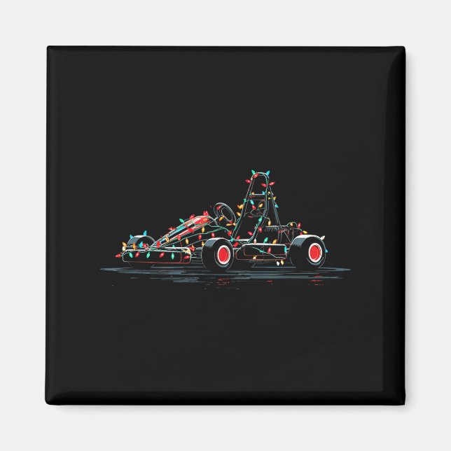 Imã Funny Go Kart Christmas Graphics Lights Lover Kart (Frente)