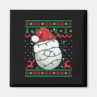 Imã Funny Golf Ugly Christmas Sweater Womens Mens Golf