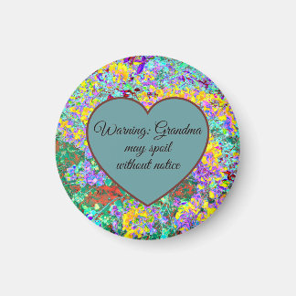 Imã Funny Grandma Magnet – Abstract Floral Heart