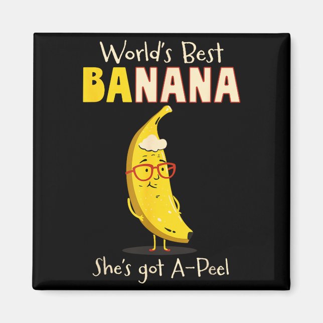 Imã Funny Grandmother World's Nana Banana Pun  (Frente)