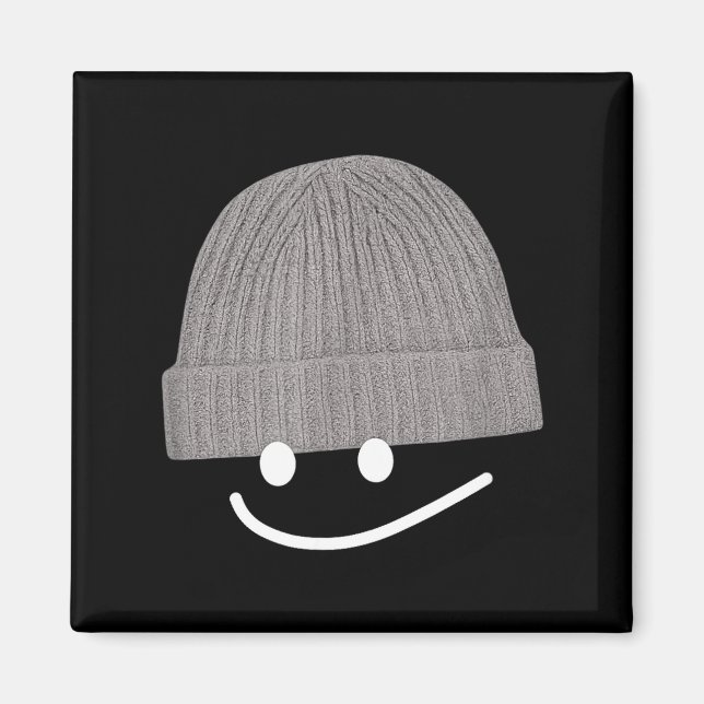 Imã Funny Graphic Smile Face Men Women Cute Wool Hat W (Frente)