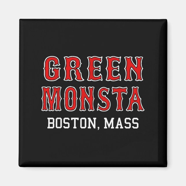 Imã Funny Green Monstah Boston M New England  (Frente)