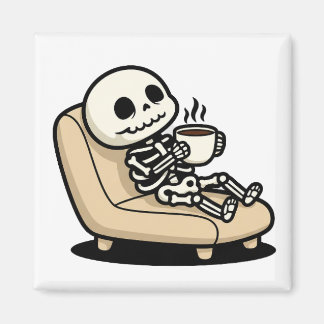 Imã Funny Grim Reaper Drinking Coffee | "Dead Inside"