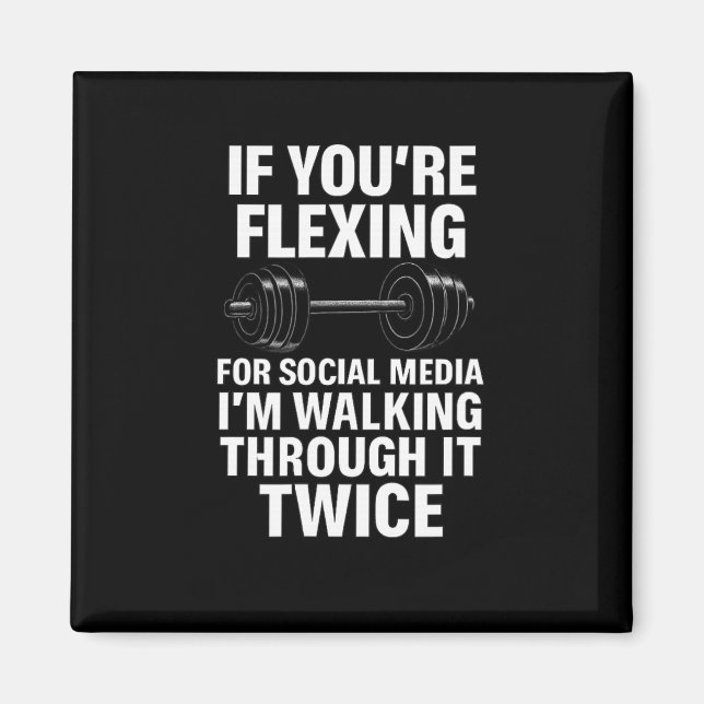 Imã Funny Gym Flexing Workout Bodybuilding 2 (Frente)