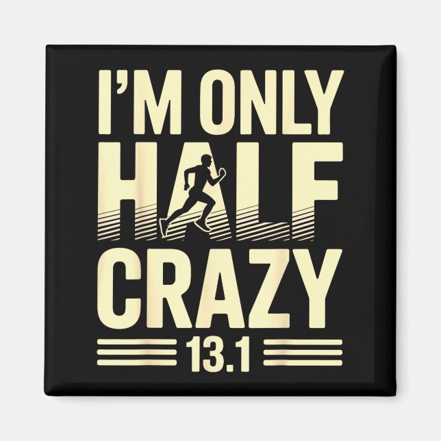 Imã Funny Half Marathon Art For Men Women 13.1 Maratho (Frente)
