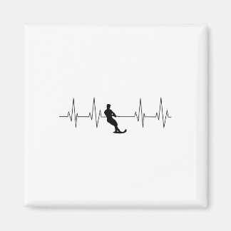 Imã Funny Heartbeat Waterski Art Cool Water Skier Athl