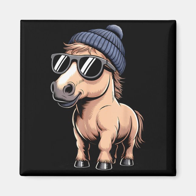 Imã Funny Horse In Retro Style - Farm Humour Ny Funny  (Frente)